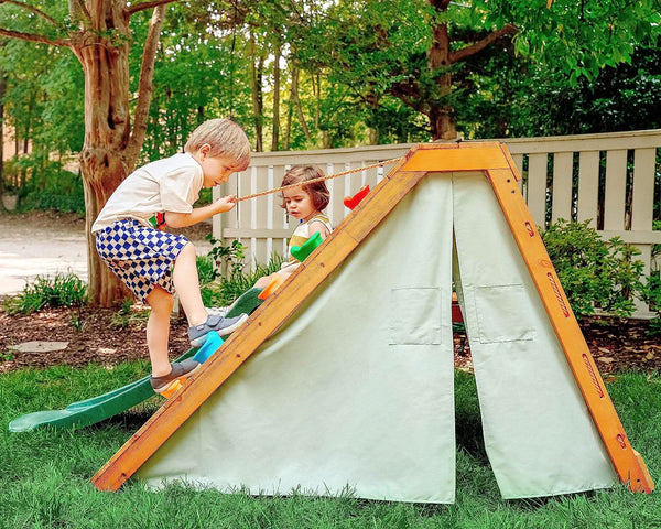 5-in-1 Palm outdoor and indoor playground playset for babies, showcasing versatile play options from angle 3.
