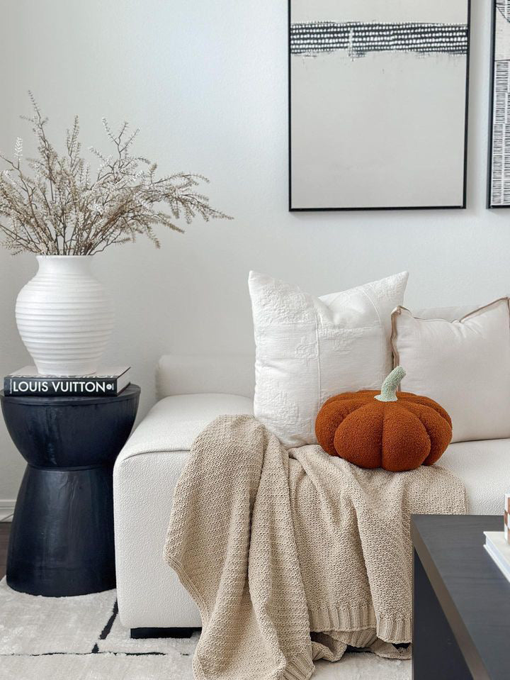 Jumbo Sherpa Orange Pumpkin Pillow