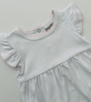 Knit Flutter Sleeve Bubble with Picot Trim