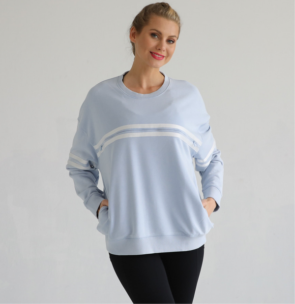 Celine Slouchy Nursing Pullover (Morning Haze)