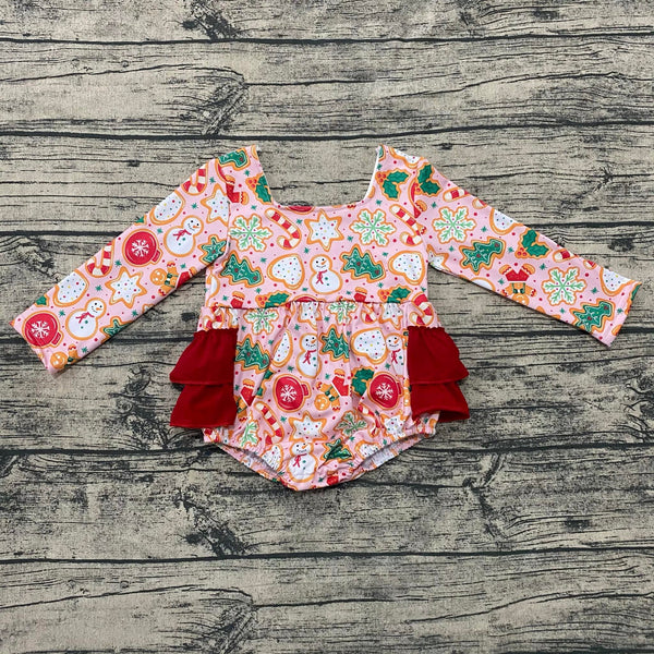 Christmas cookies ruffle romper