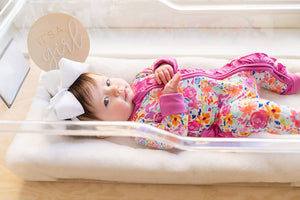 Korrie Floral Bamboo Ruffle Convertible Footie