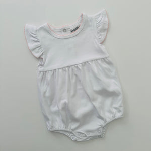 Knit Flutter Sleeve Bubble with Picot Trim