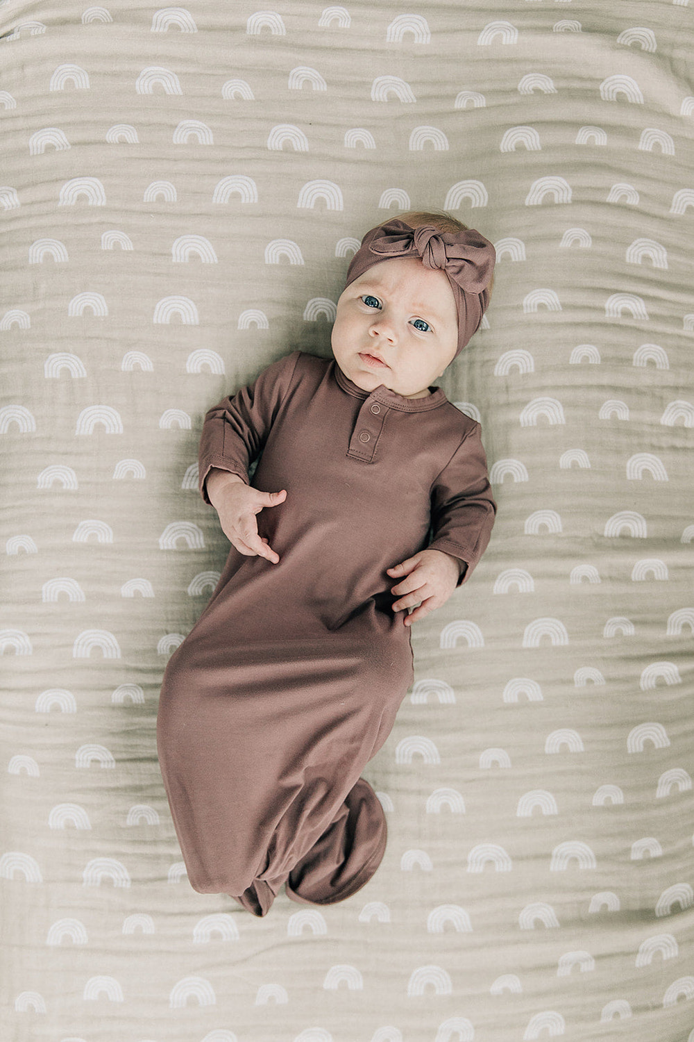 Plum Bamboo Knot Gown - MOOGCO Baby