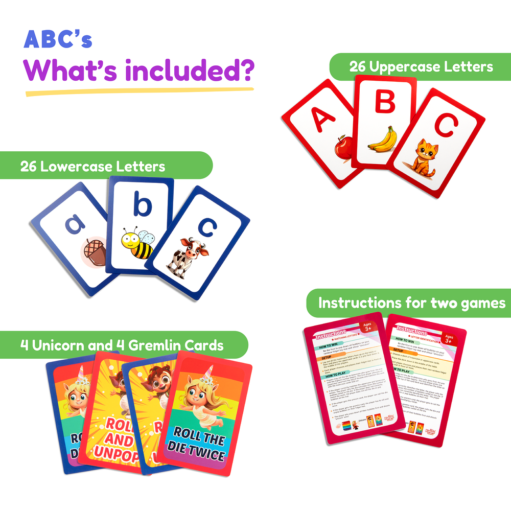 "ABC Learn Uppercase & Lowercase Letters Card Pack for babies - engaging educational activity for early learning."