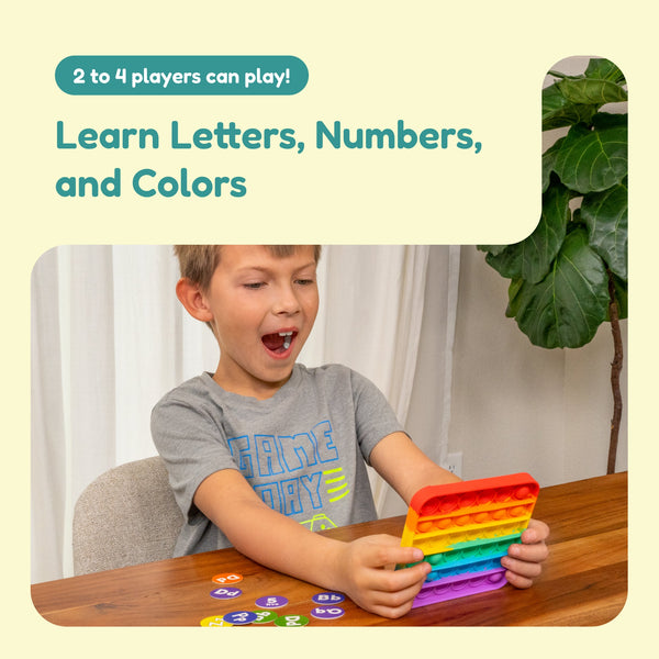 "ABC BINGO! early learning game for babies, promoting sensory play and language skills, shown from angle 5."