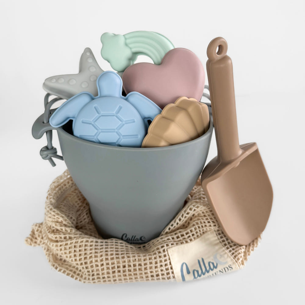 Hudson Silicone Beach Toy Set - Spring Remix for fun sand play, featuring vibrant colors and durable silicone design.