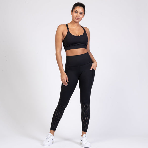 Lucie - HIIT Scalloped High Impact Nursing Sports Bra (Noir)