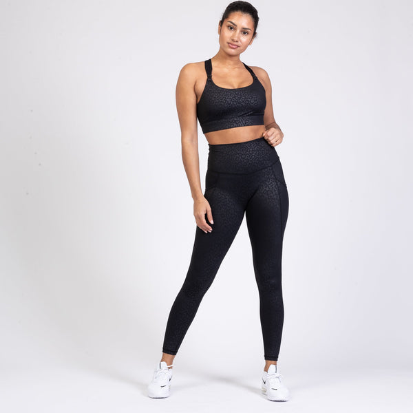 Chloe 3 Running Nursing Sports Bra (Black Cheetah)