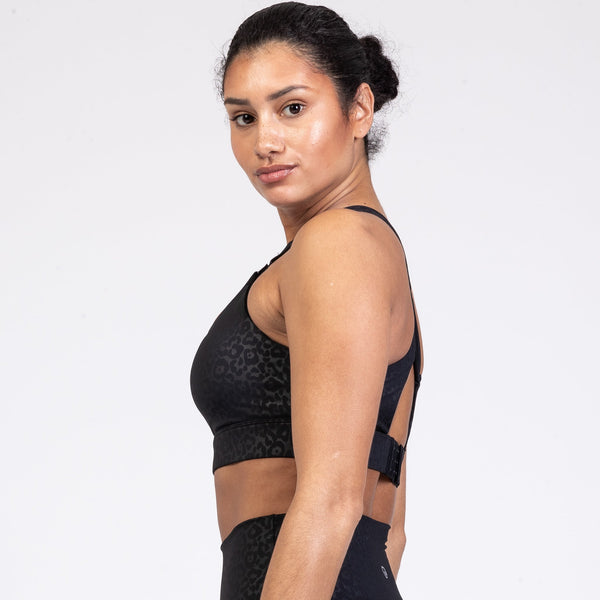 Chloe 3 Running Nursing Sports Bra (Black Cheetah)