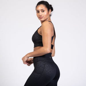 Chloe 3 Running Nursing Sports Bra (Black Cheetah)