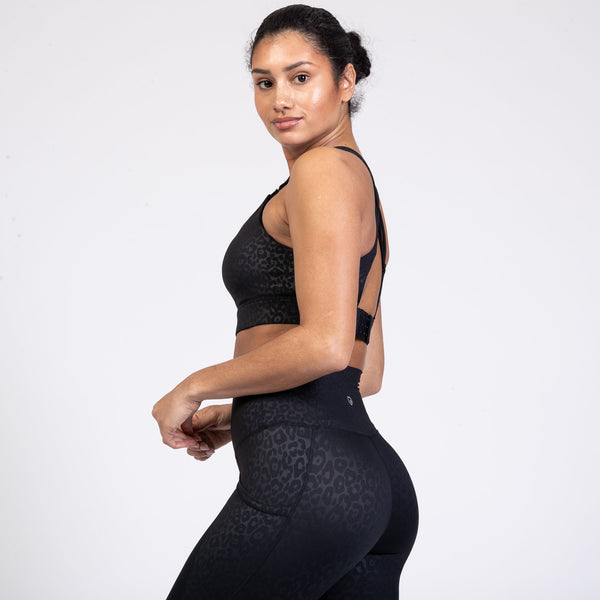 Chloe 3 Running Nursing Sports Bra (Black Cheetah)