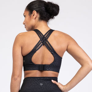 Chloe 3 Running Nursing Sports Bra (Black Cheetah)