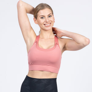 Venice High Impact Full Coverage Nursing Sports Bra (Peach Blossom)