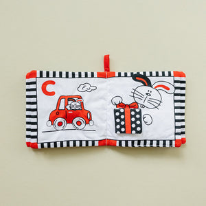 Soft Cloth Book of ABCs in High Contrast Black White Red