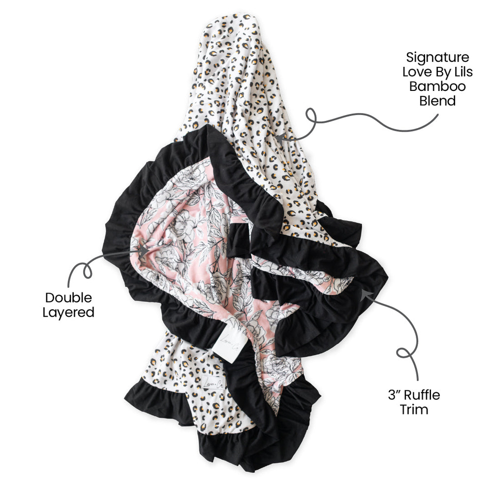 Allie Bamboo Ruffle Toddler Blanket - MOOGCO Baby