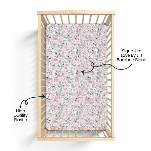 Allie Floral Bamboo Crib Sheet