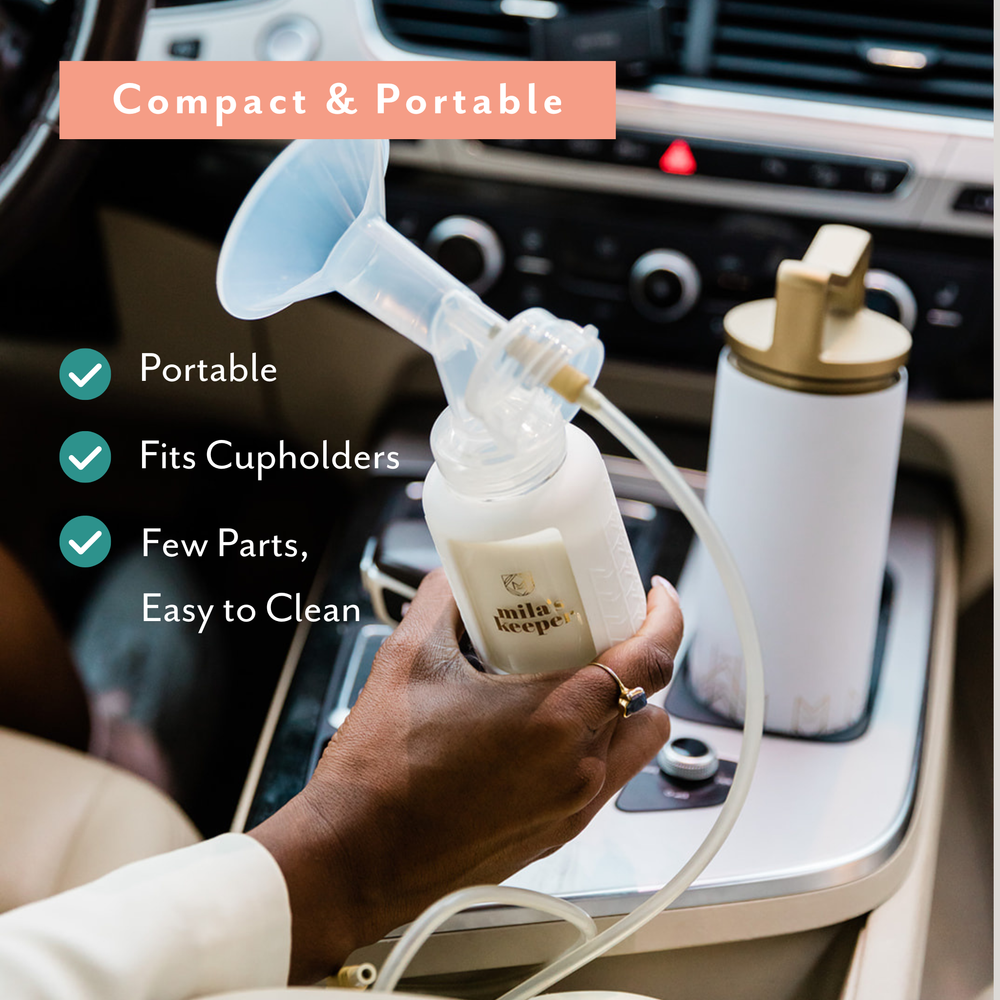 MilKeeper Starter Set in Aspen White - Essential breast milk storage containers for new parents.