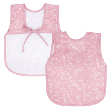 Dino Friends Blush Bapron for babies, stylish and practical feeding accessory with dinosaur design.
