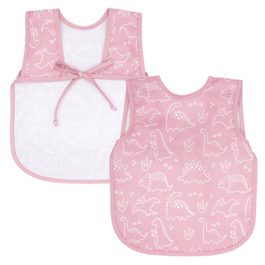 Dino Friends Blush Bapron for babies, stylish and practical feeding accessory with dinosaur design.
