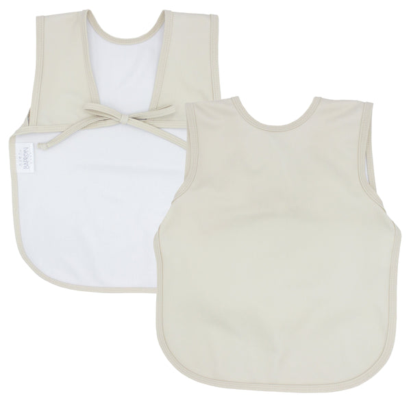 Solid champagne minimalist bapron for babies, stylish and functional for mealtime messes.