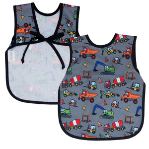 "Construction Zone Bapron for babies, featuring a fun design perfect for mealtime messes."