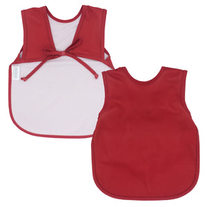 Solid cranberry minimalist bapron for babies, stylish and functional for mealtime messes.