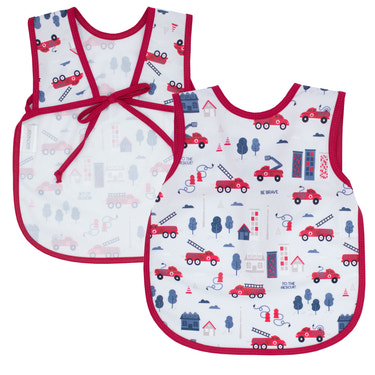 Be Brave Firefighter Bapron for babies, featuring a fun design perfect for mealtime adventures.