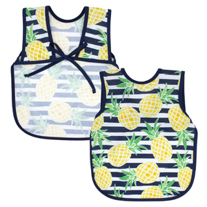 "Summer Stripes Pineapple Bapron on sale - stylish and functional baby bib for mess-free mealtime."