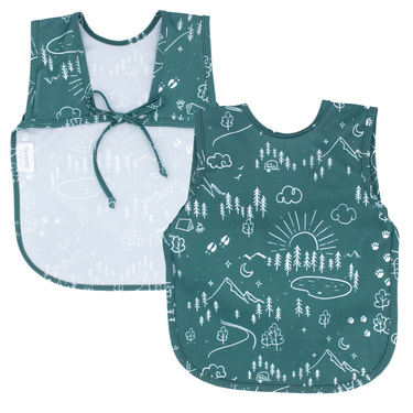 Pine Forest Bapron for babies, featuring a stylish woodland design and practical, mess-proof coverage.