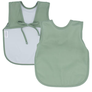 Solid Sage Minimalist Bapron for babies, stylish and functional, perfect for mealtime messes.