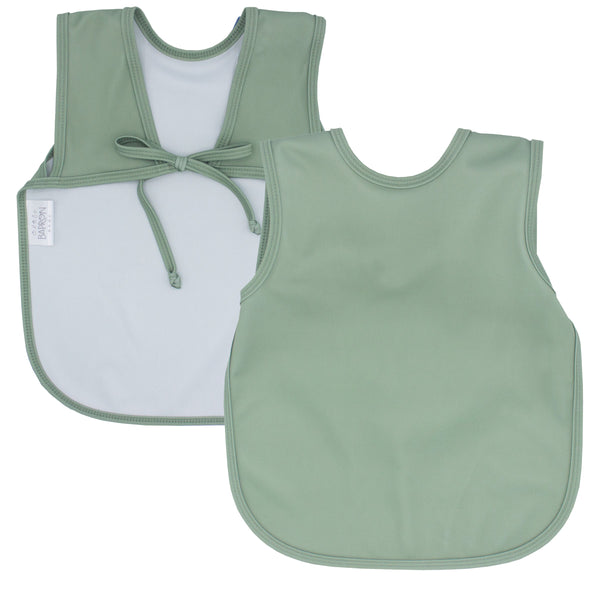 Solid Sage Minimalist Bapron for babies, stylish and functional, perfect for mealtime messes.