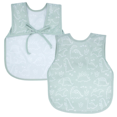 Sage Dino Friends Bapron for preschoolers on sale - perfect for mess-free mealtime adventures!