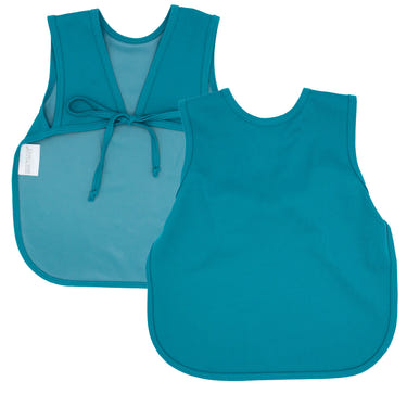 Solid teal minimalist bapron on sale, perfect for babies and toddlers. Stylish and practical feeding accessory.