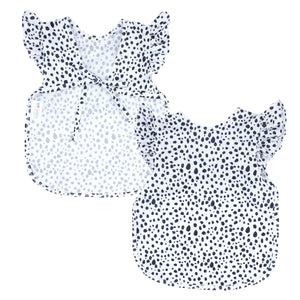 Organic Dot Flutter Bapron for babies, featuring a stylish design and comfortable fit for mealtime messes.