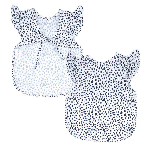 Organic Dot Flutter Bapron for babies, featuring a stylish design and comfortable fit for mealtime messes.