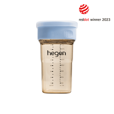 Hegen PCTO™ 240ml All-Rounder Cup in blue for babies 12 months+, ideal sippy cup for easy drinking.
