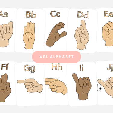 ASL Alphabet Flashcards for babies - engaging learning tool for early language development and creative play.
