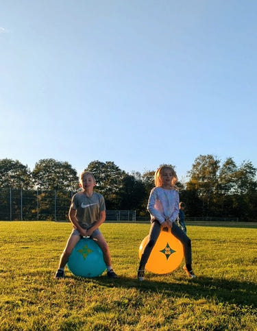 Set of 2 Hop Ball Race Set for kids, perfect for active play and outdoor fun.