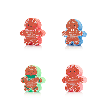Holiday Gingerbread Multi-Use Assorted Pack - Body Wash Infused Buffers for a festive bathing experience.