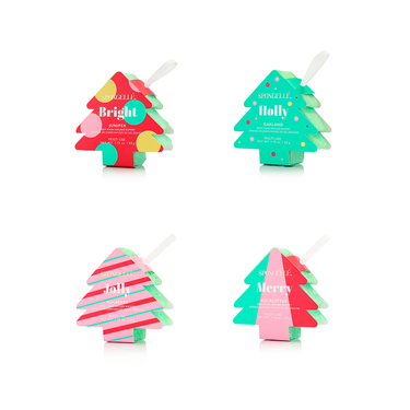 Holiday Tree Multi-Use Assorted Pack - Body Wash Infused Buffers for a festive and refreshing bathing experience.