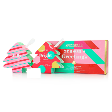 Holiday Tree Gift Set: Body Wash Infused Buffer for a festive and soothing bath experience.