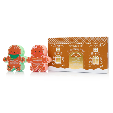 Holiday Gingerbread Gift Set: Body Wash Infused Buffer for babies, perfect for festive pampering and gentle cleansing.