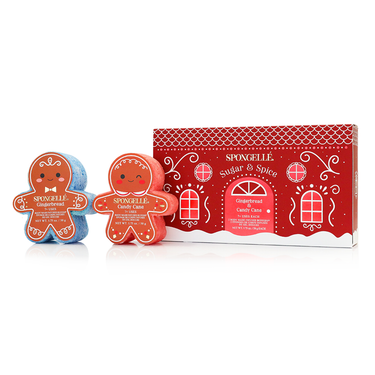 Sugar & Spice Holiday Gingerbread Gift Set - Body Wash Infused Buffer for a festive bathing experience.