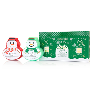 Let It Snow Holiday Snowman Gift Set - Body Wash Infused Buffer for a festive bathing experience.