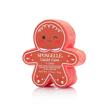 Candy Cane Holiday Gingerbread Body Wash Infused Buffer for a festive and nourishing bath experience.