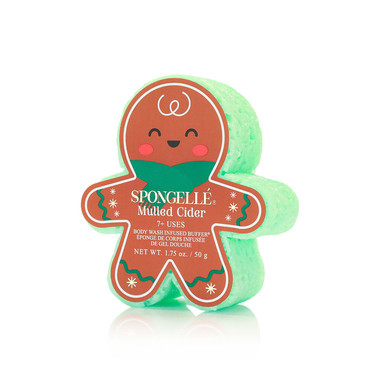 Mulled Cider Holiday Gingerbread Body Wash Infused Buffer - festive, moisturizing bath product for a cozy holiday experience.