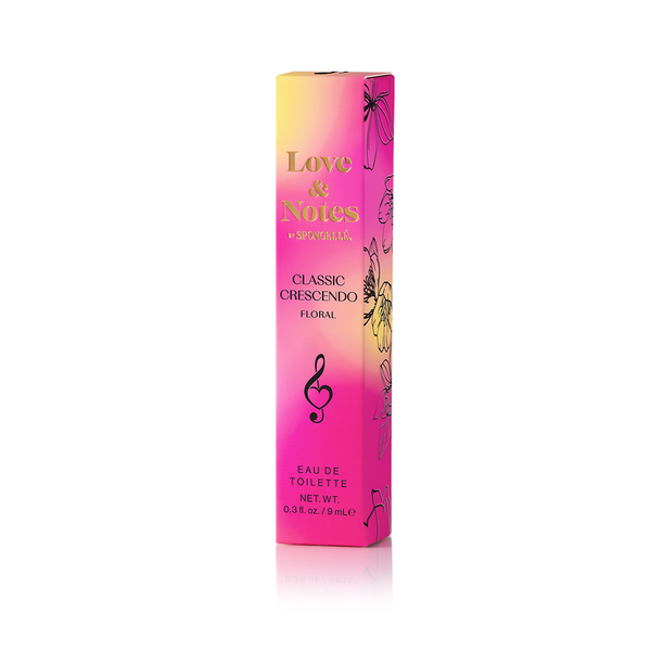 Classic Crescendo Love & Notes Eau de Toilette for babies, showcasing elegant packaging from angle 3.