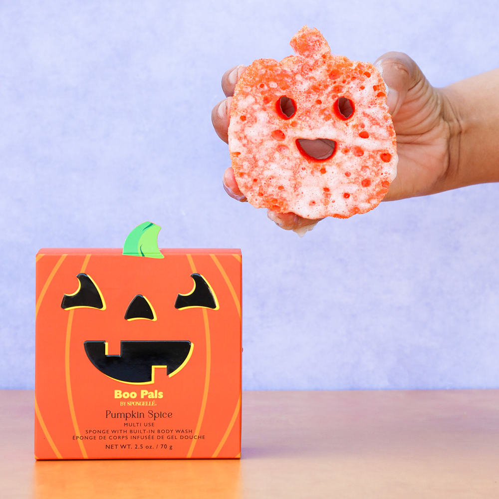 Pumpkin Spice Pumpkin Boo Pals Buffer - Body wash infused for gentle cleansing and fun bath time for babies.