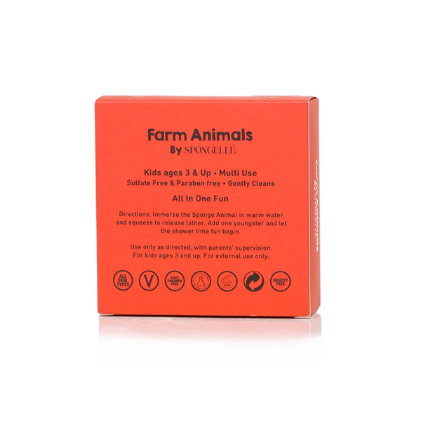 Henry Horse Body Wash Infused Buffer for babies, featuring a cute farm animal design at angle 6.